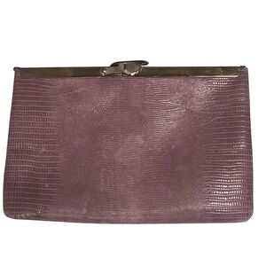 Vintage Etra Purple Leather Chain Strap Purse Pop open hinge